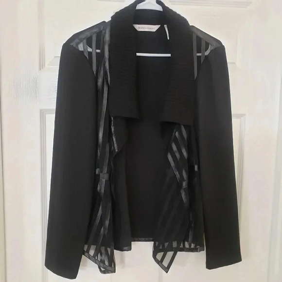 Drapers & Damons Faux Leather Sheer Front Jacket - Picture 1 of 8